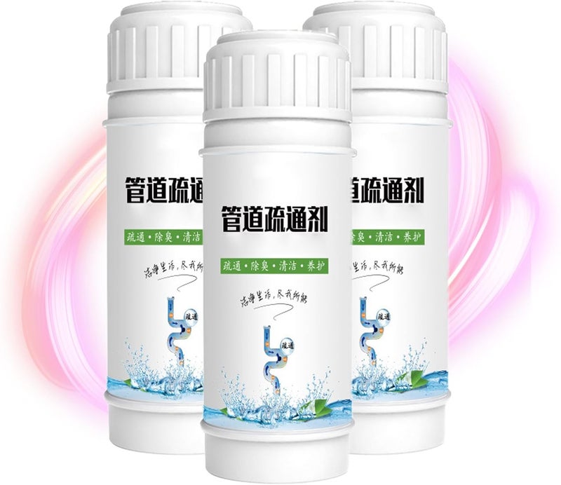 klarako Eco-Friendly Sink And Drain Pipe Dredging Powder, Pipe Dredge Agent, Powerful Pipe Dredging Deodorant, Pipeline Dredging Agent, For Kitchen Toilet Pipeline Quick Cleaning Tool (3PCS)