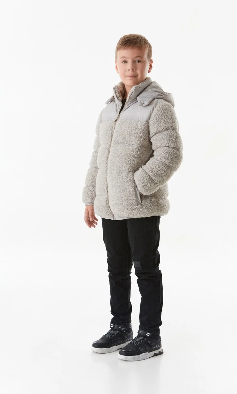 فولامودا Pocket Hooded Plush Boy's Coat