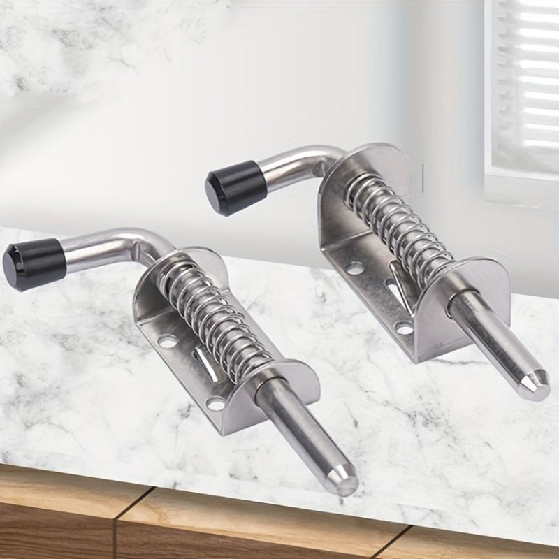 Stainless Steel Spring Latch Pin 5 Inches 2 Pack Heavy Duty Anti Rust Door Bolt - Image 3