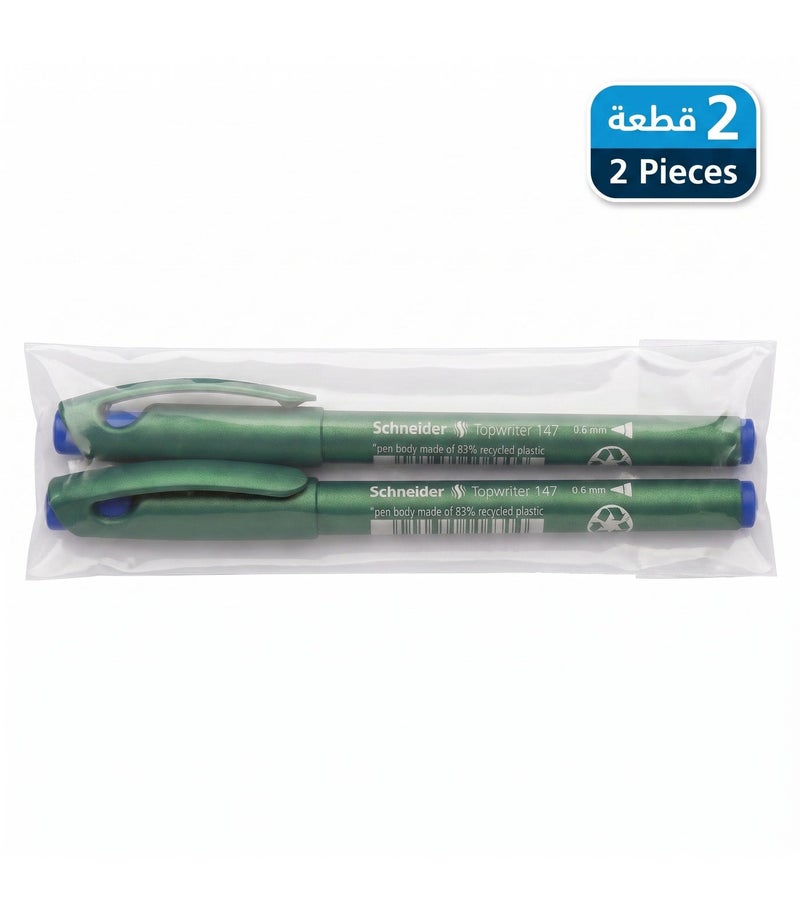 شنايدر طقم 2 اقلام شنايدر توب رايتر 147 سن 0.6 مم حبر أزرق - Image 3