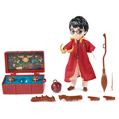 Wizarding World Harry Potter, 8-inch Harry Potter Quidditch Doll Gift Set with Robe and 9 Doll Accessories, 11 Pieces, Kids Toys for Ages 6 and up - Image 1