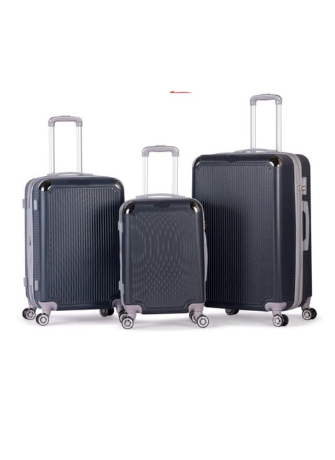 Complete 3-Piece Luggage Set – Durable ABS Hard Shell – Dark Blue