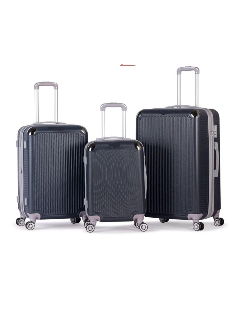 Generic - Complete 3-Piece Luggage Set – Durable ABS Hard Shell – Dark Blue - Image 1