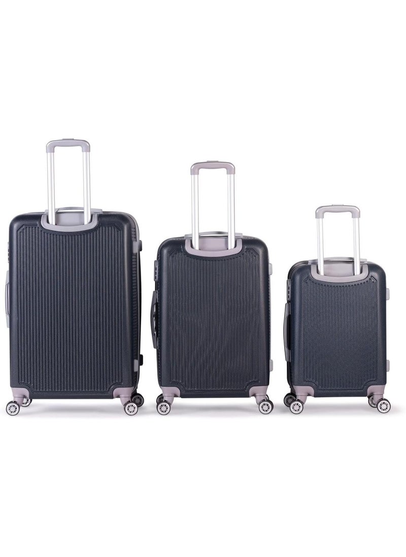 Generic - Complete 3-Piece Luggage Set – Durable ABS Hard Shell – Dark Blue - Image 1