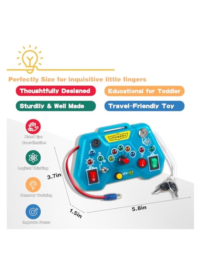Zikra لوحة مشغولة للأطفال، لوحة حسية LED، ألعاب تعليمية، لعبة مونتيسوري للأطفال من 1-3 سنوات، لوحة حسية للأطفال، لعبة مفاتيح الإضاءة، ألعاب أنشطة التعلم لرياض الأطفال، لعبة مهارات الحركة الدقيقة للسفر - Image 4