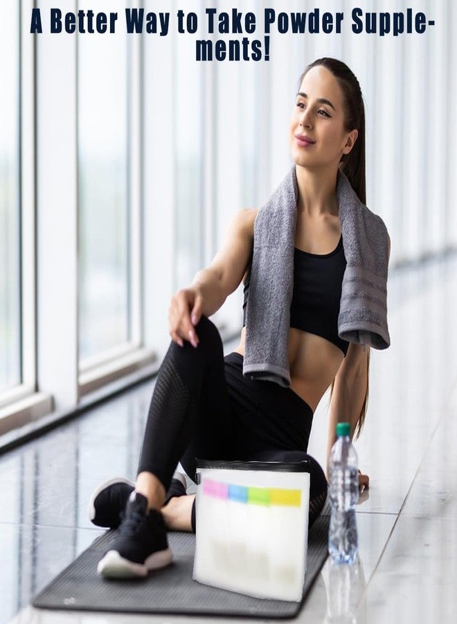 Abnaok 47PCS Protein Powder Travel Container Set,Reusable Powder Supplement Container with 21PCS Single Dose Powder Bags，Zip Up Bags，Funnels, Spoons and Sheet Labels, Spring Buckle，Zipper Rings - Image 3