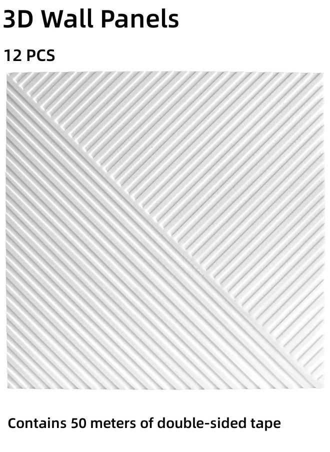 HXDream - 12 PCS 3D Wall Panels, 3D Texture PVC Wallpaper, Diamond Design Decorative Wall Cover, Each 30x30cm, Wall Cladding, Gaming Wall Decoration - Image 1