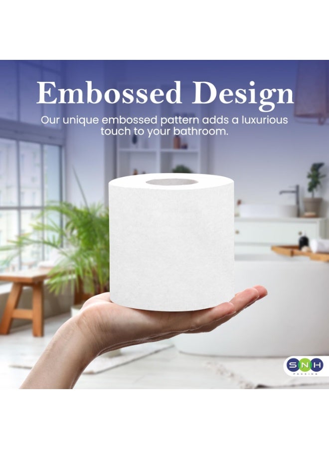 إس إن إتش باكينج عبوة مناديل حمام ناعمة وصحية، 10 لفات، 400 ورقة × طبقتين، منقوشة - Image 2