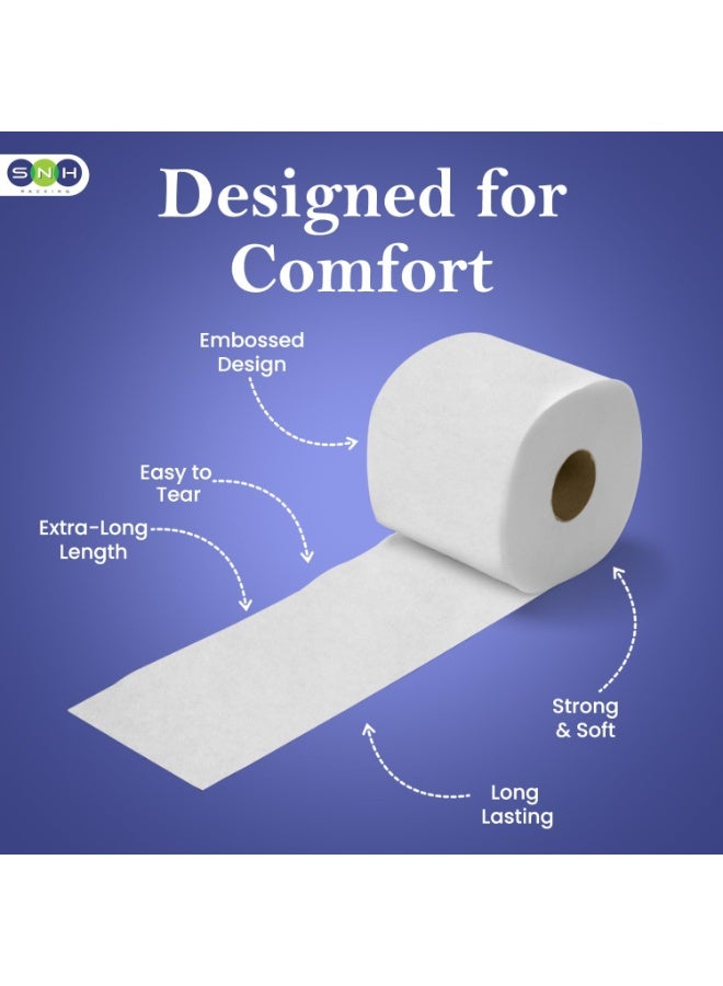 إس إن إتش باكينج عبوة مناديل حمام ناعمة وصحية، 10 لفات، 400 ورقة × طبقتين، منقوشة - Image 3