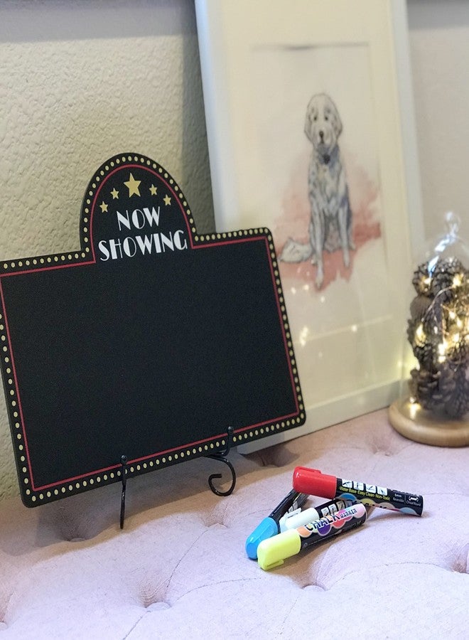SIMPLY RSB Movie Night Decorations Chalkboard Kit for Movie Theme Parties, 1 Chalkboard + 1 Metal Stand, Date Night, Girls Night, Birthday, Family Activities, Movie Lover Gifts (with Chalk Markers) - Image 4