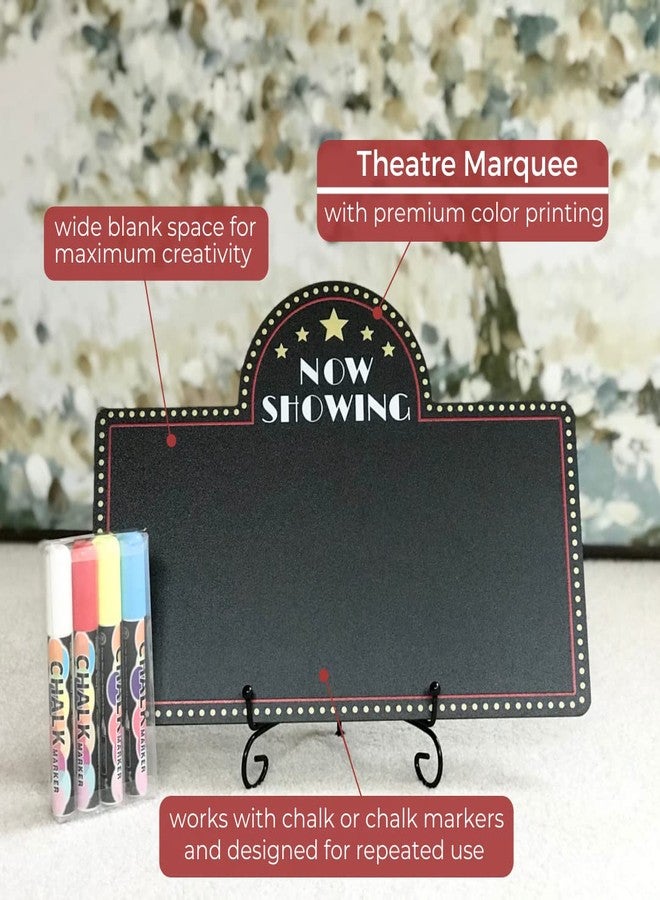 SIMPLY RSB Movie Night Decorations Chalkboard Kit for Movie Theme Parties, 1 Chalkboard + 1 Metal Stand, Date Night, Girls Night, Birthday, Family Activities, Movie Lover Gifts (with Chalk Markers) - Image 5
