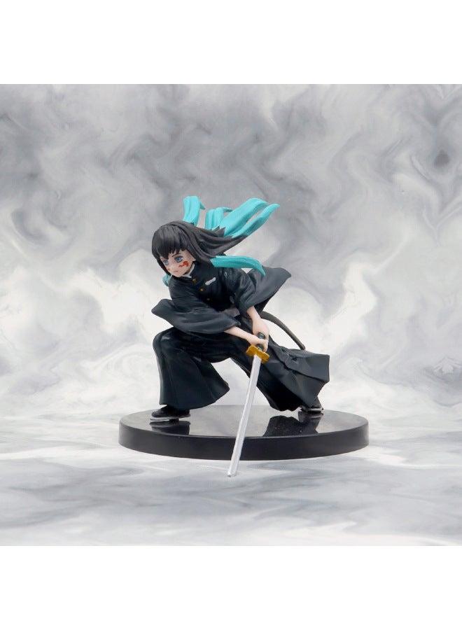 Anime Ghost Destroys Hand-made Model Bracket White Hair Tianyuan Desktop Decoration Ornaments Wholesale-Color:Stent Ghost Destroy-Powder Skirt Beans  - Image 2