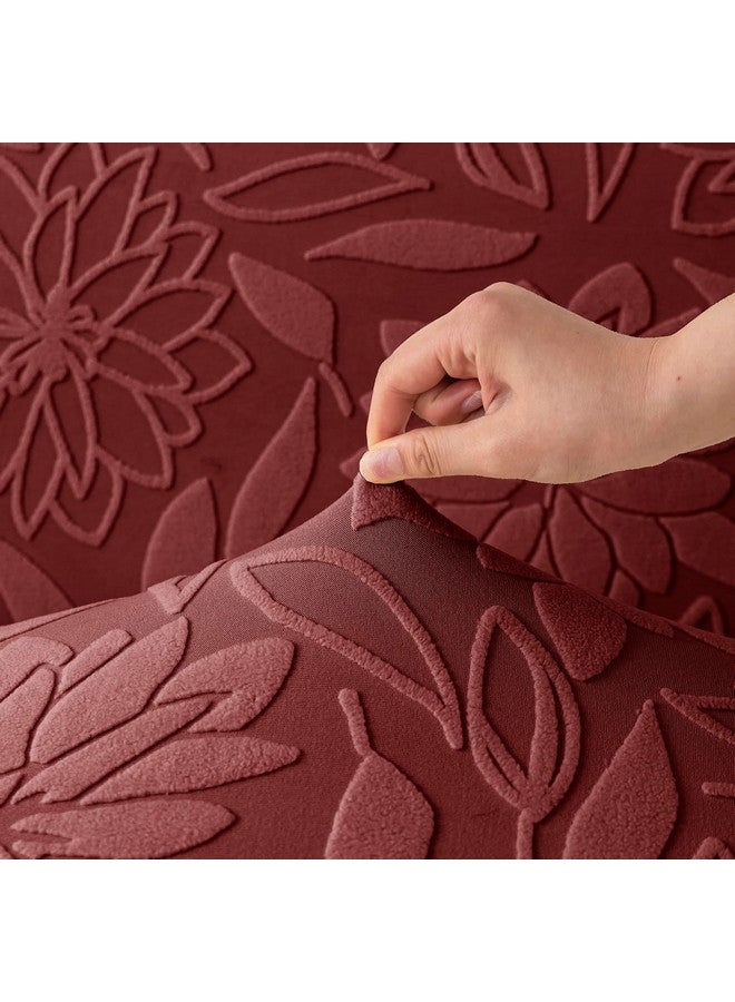 House of Quirk Universal Jacquard Waterproof Camellia Fabric Sofa Cover Soft Touching Cover for Couch Flexible Stretch Sofa Slipcover (Two Seater, Maroon) - Image 4