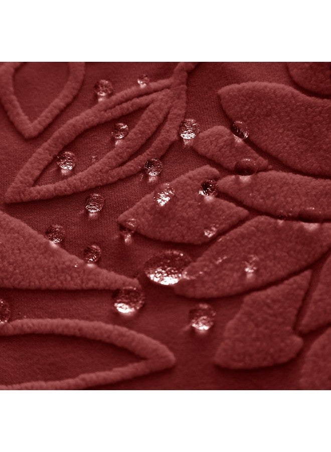 House of Quirk Universal Jacquard Waterproof Camellia Fabric Sofa Cover Soft Touching Cover for Couch Flexible Stretch Sofa Slipcover (Two Seater, Maroon) - Image 5