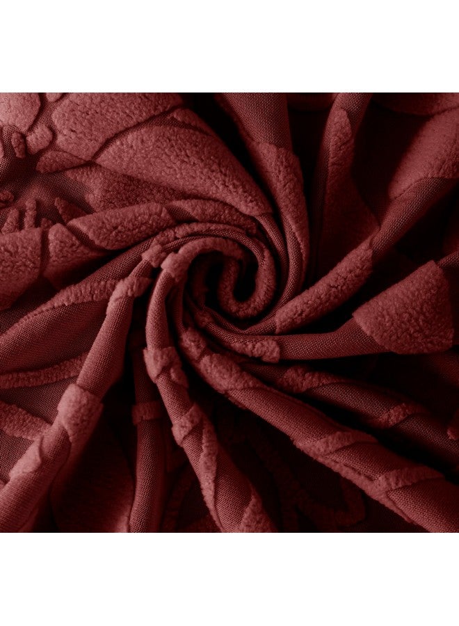 House of Quirk Universal Jacquard Waterproof Camellia Fabric Sofa Cover Soft Touching Cover for Couch Flexible Stretch Sofa Slipcover (Two Seater, Maroon) - Image 3