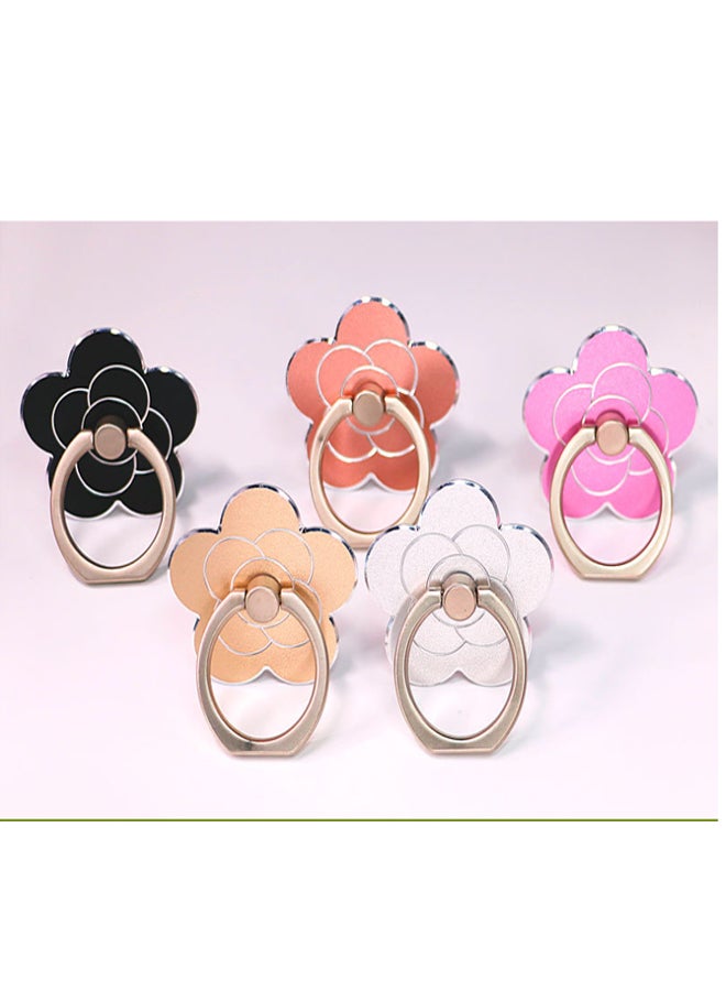 2-Pieces Creative Flower Metal Mobile Phone Ring Desktop Folding Mobile Phone Holder Ring - Image 2