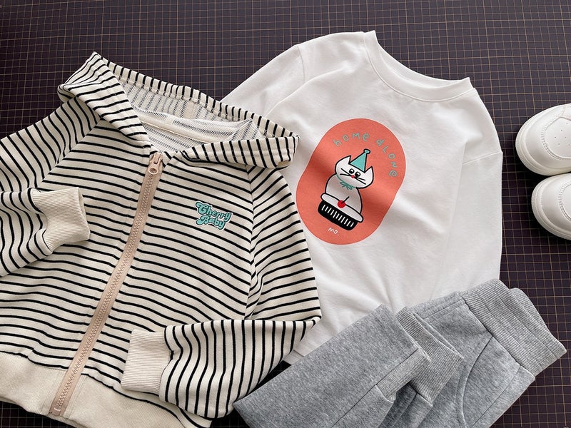 Basic Small White T Children'S Solid Color Long Sleeve Top Boys And Girls Cartoon Base Shirt Autumn New Children'S Wear - Image 1
