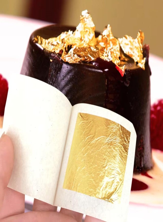 ask vark wala 24k Pure Edible Gold Vark Golden Leaf [6X4] INCHES Gold Foils 10 Sheets for Cake Sweets Ayurvedic Medicine face Treatment Anti Aging spa (10) - Image 1