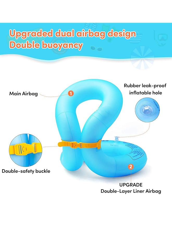 KASTWAVE Swim Vest For Kids 30 90 Lbs 4 10 Years Old Inflatable Swimming Floaties With Adjustable Safety Buckle & Dual Airbags For Boys Girls Water Vest For Pool Beach Lake & Ocean - Image 3