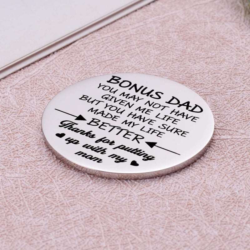 Aesnefe Stepdad Keychain, Dad Keyring, Gift for Step Dad & Stepfather, Birthday & Fathers Day Gift, Thanks for Putting Up With Mom - Image 3