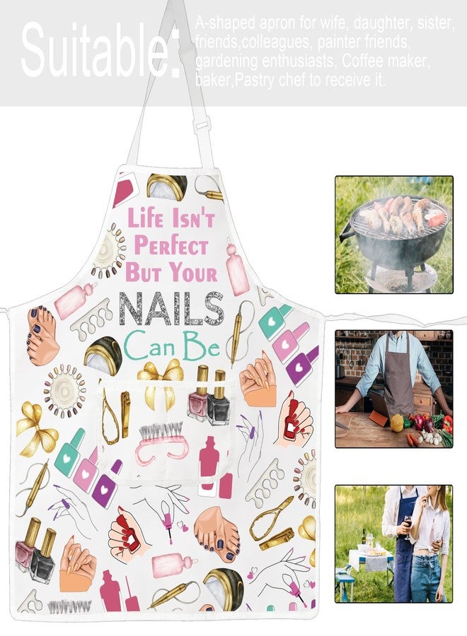 TOBGBE Nail Tech Apron Life Isn't Perfect But Your Nails Can Be Waterproof Bibs Nail Artist Stylist Gifts Nail Salon Supplies (Nails Can Be Apron) - Image 5