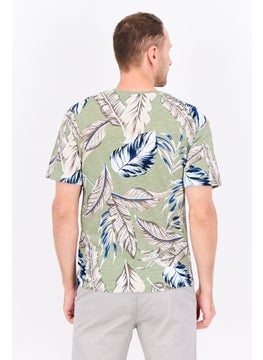Jack Jones Men Crew Neck Short Sleeve Printed T-shirts, Olive Combo  - Image 3