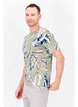Jack Jones Men Crew Neck Short Sleeve Printed T-shirts, Olive Combo  - Image 2