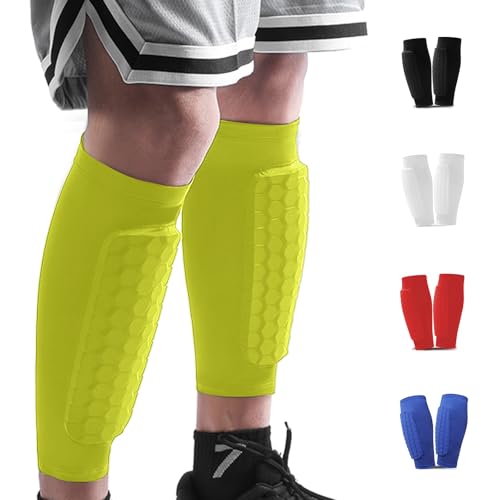 BIRDDIE Soccer Shin Guards Shin Pads for Kids Youth Adult, Calf Compression Sleeve with Honeycomb Pads, Support for Shin Splint Baseball Boxing Kickboxing MTB - Image 1