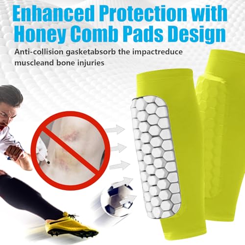 BIRDDIE Soccer Shin Guards Shin Pads for Kids Youth Adult, Calf Compression Sleeve with Honeycomb Pads, Support for Shin Splint Baseball Boxing Kickboxing MTB - Image 3