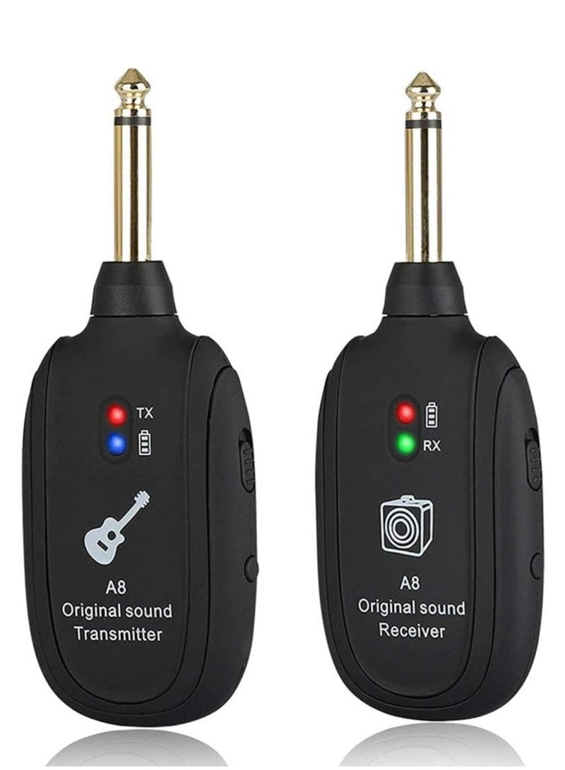 Generic Guitar Wireless System Wireless Guitar Transmitter Receiver Set, 20Hz-20kHz UHF Guitar Wireless Transmitter and Receiver for Electric Guitar Bass Violin Keyboard Instrument Accessories  - Image 1