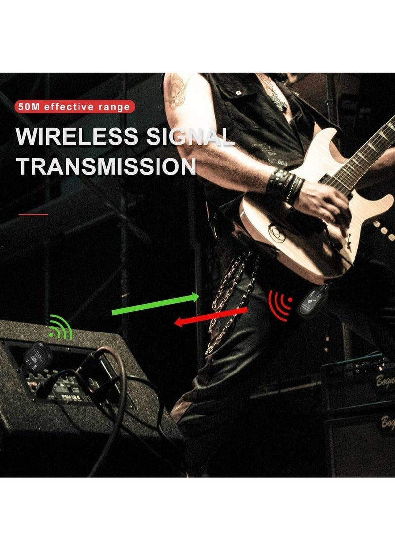 Generic Guitar Wireless System Wireless Guitar Transmitter Receiver Set, 20Hz-20kHz UHF Guitar Wireless Transmitter and Receiver for Electric Guitar Bass Violin Keyboard Instrument Accessories  - Image 2