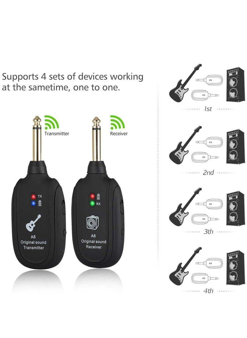 Generic Guitar Wireless System Wireless Guitar Transmitter Receiver Set, 20Hz-20kHz UHF Guitar Wireless Transmitter and Receiver for Electric Guitar Bass Violin Keyboard Instrument Accessories  - Image 4
