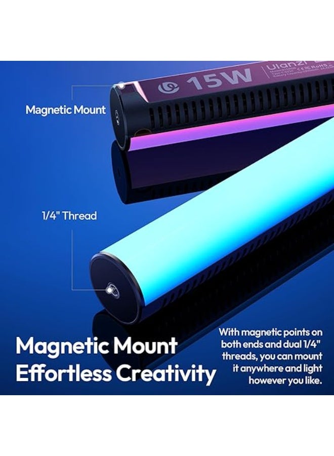 ULANZI B15RGB Magnetic RGB Light Wand - Handheld LED Video Light Stick with Diffuser, 3300mAh 1800-9000K 20 Effect Dimmable Camera Tube Light for Video Recording Studio Photography  YouTube Vlog - Image 2