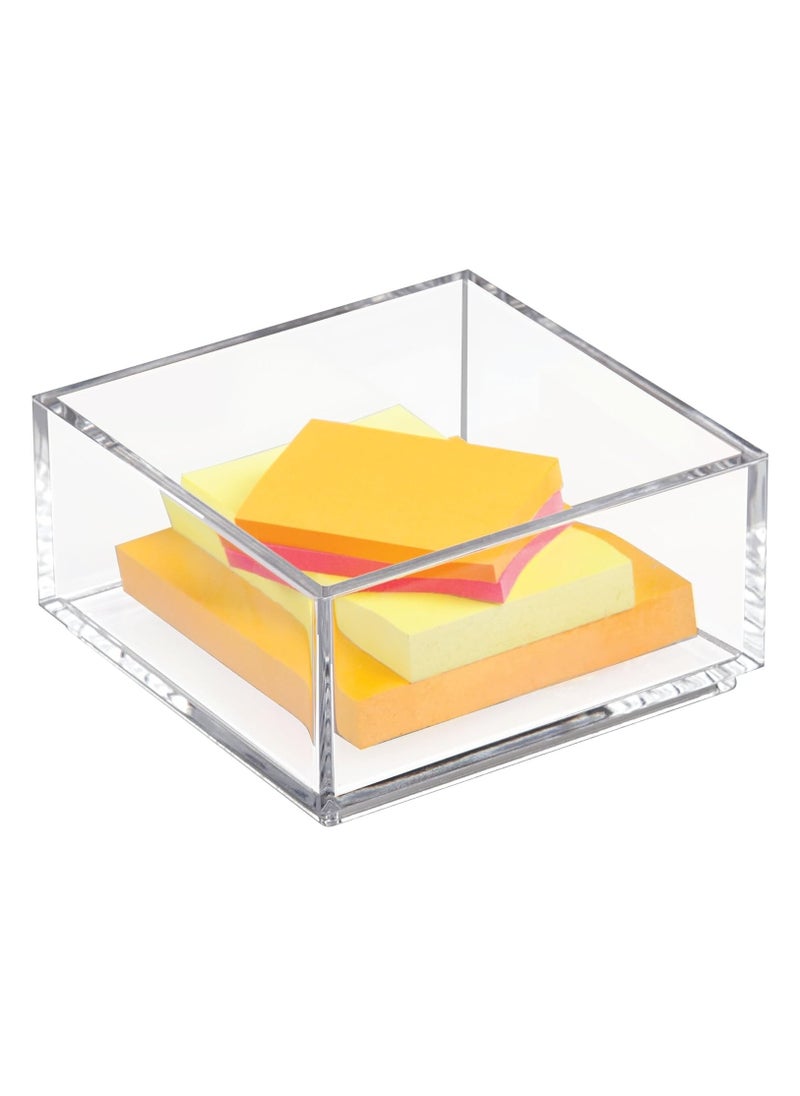 Generic - Acrylic Drawer Organizer, Storage Container for Kitchen Gadgets, Corks, Sticky-Notes, Clips in Pantry, Cabinets, Countertops, 4" x 2" - Clear - Image 1
