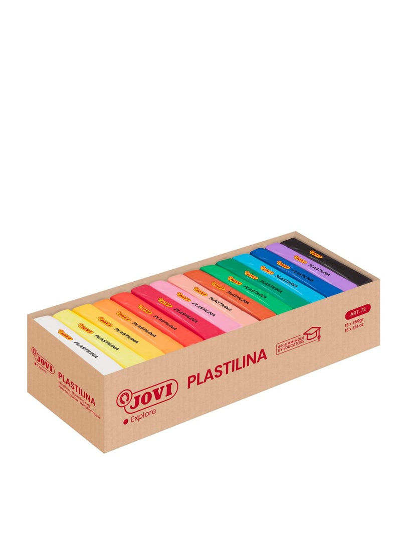 جوفي صلصال تشكيل من بلاستيلينا، 15 لونًا × 350 غرام، متعدد الالوان، 72S، 72S - Image 4
