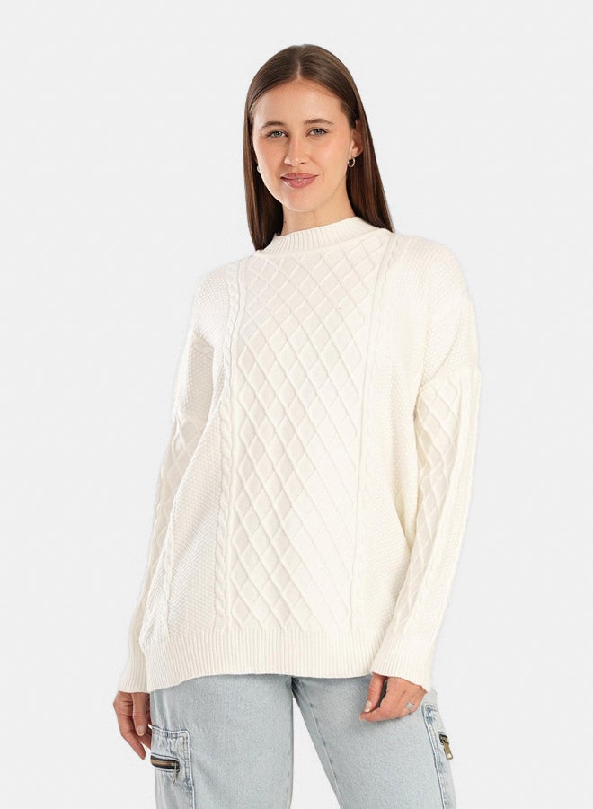 High Ribbed Neck Pullover