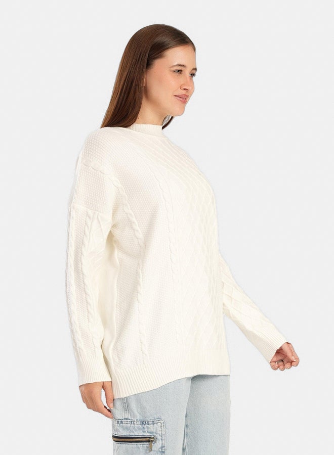 High Ribbed Neck Pullover