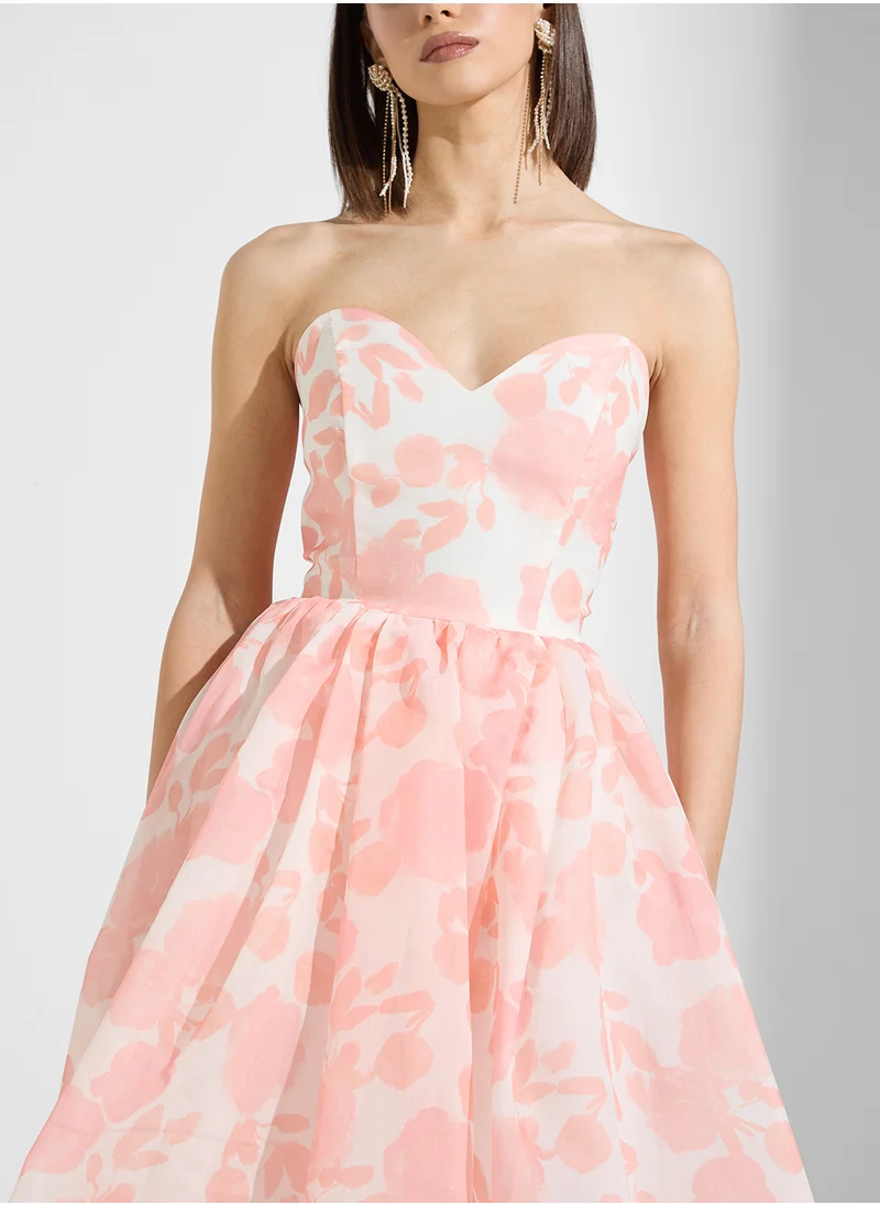 ترو ديكادينس Floral Print Asymmetric Midi Dress