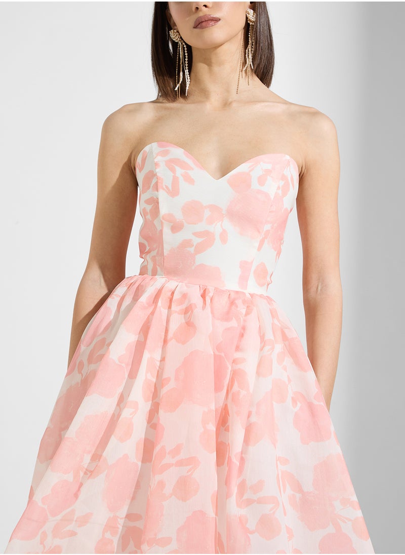 True Decadence Floral Print Asymmetric Midi Dress  - Image 3