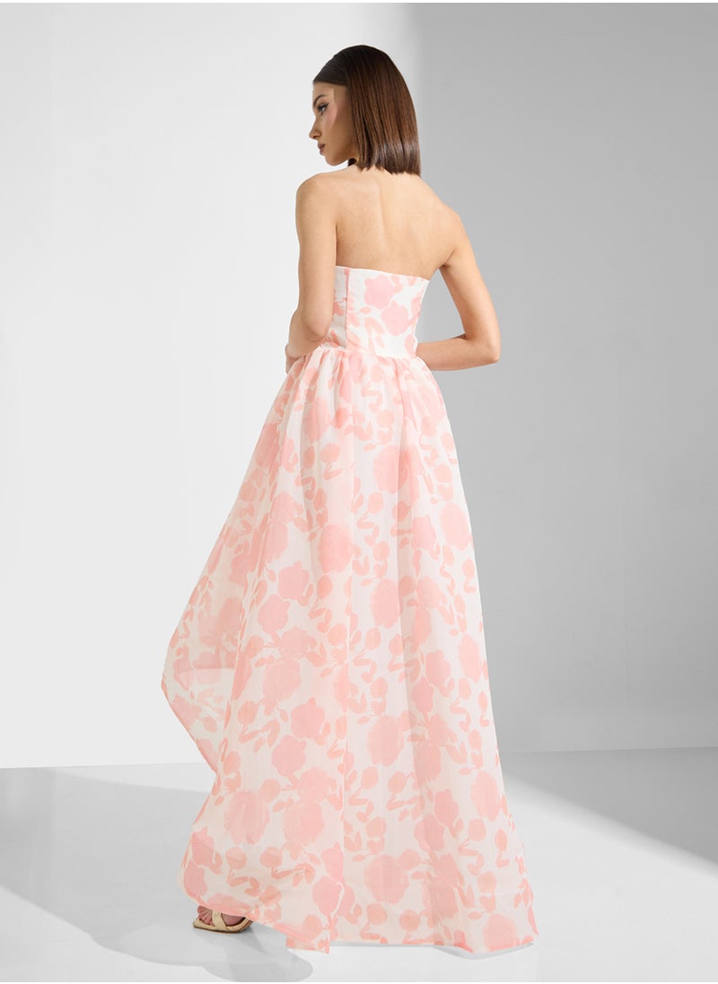 True Decadence Floral Print Asymmetric Midi Dress  - Image 2