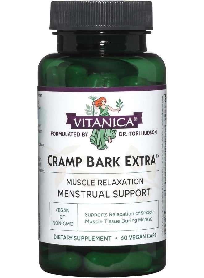 Vitanica Cramp Bark Extra, Menstrual Support, Vegan, 60 Capsules - Image 1