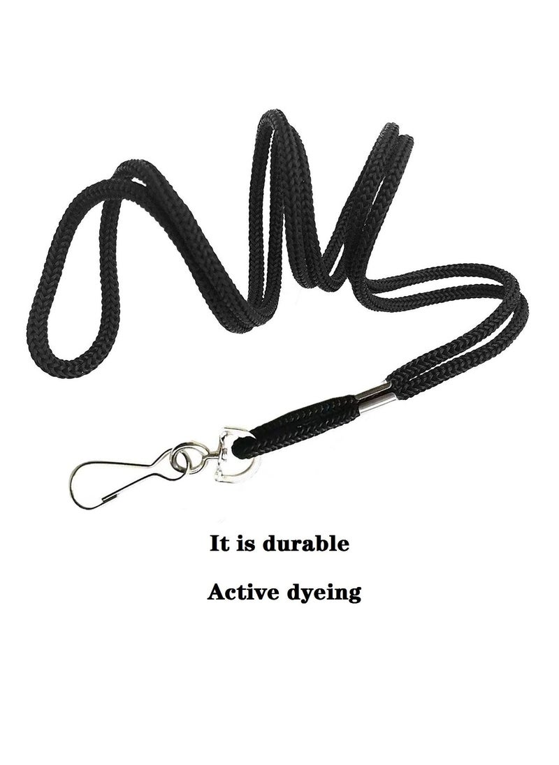 SYOSI - 100 Pack ID Black Lanyards Safety Badge Lanyard 36" with Swivel Hook Durable Nylon Office Lanyard Office and Business Card Lanyards for Students Professionals with ID Cards Badges and Keys - Image 1