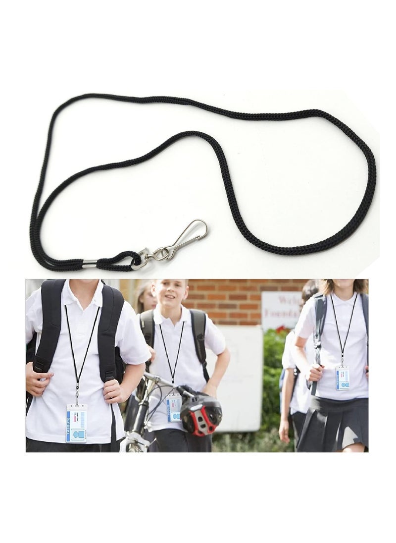 SYOSI - 100 Pack ID Black Lanyards Safety Badge Lanyard 36" with Swivel Hook Durable Nylon Office Lanyard Office and Business Card Lanyards for Students Professionals with ID Cards Badges and Keys - Image 1