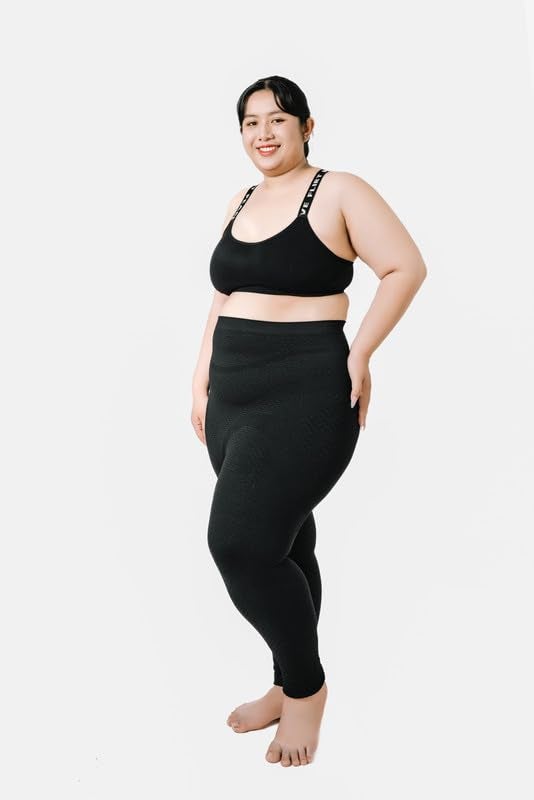 Bioflect® Compression Leggings with Bioactive Raised Massaging Knit - for Support and Comfort - Black M/L - Image 3