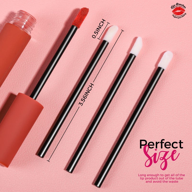 Teenitor تينيتور 600 قطعة من أعواد الشفاه القابلة للاستخدام لمرة واحدة، أدوات تطبيق أحمر الشفاه، أعواد اختبار أحمر الشفاه، أدوات تطبيق خالية من الوبر لفرش مكياج الشفاه، أداة تجميل باللون الأسود - Image 2