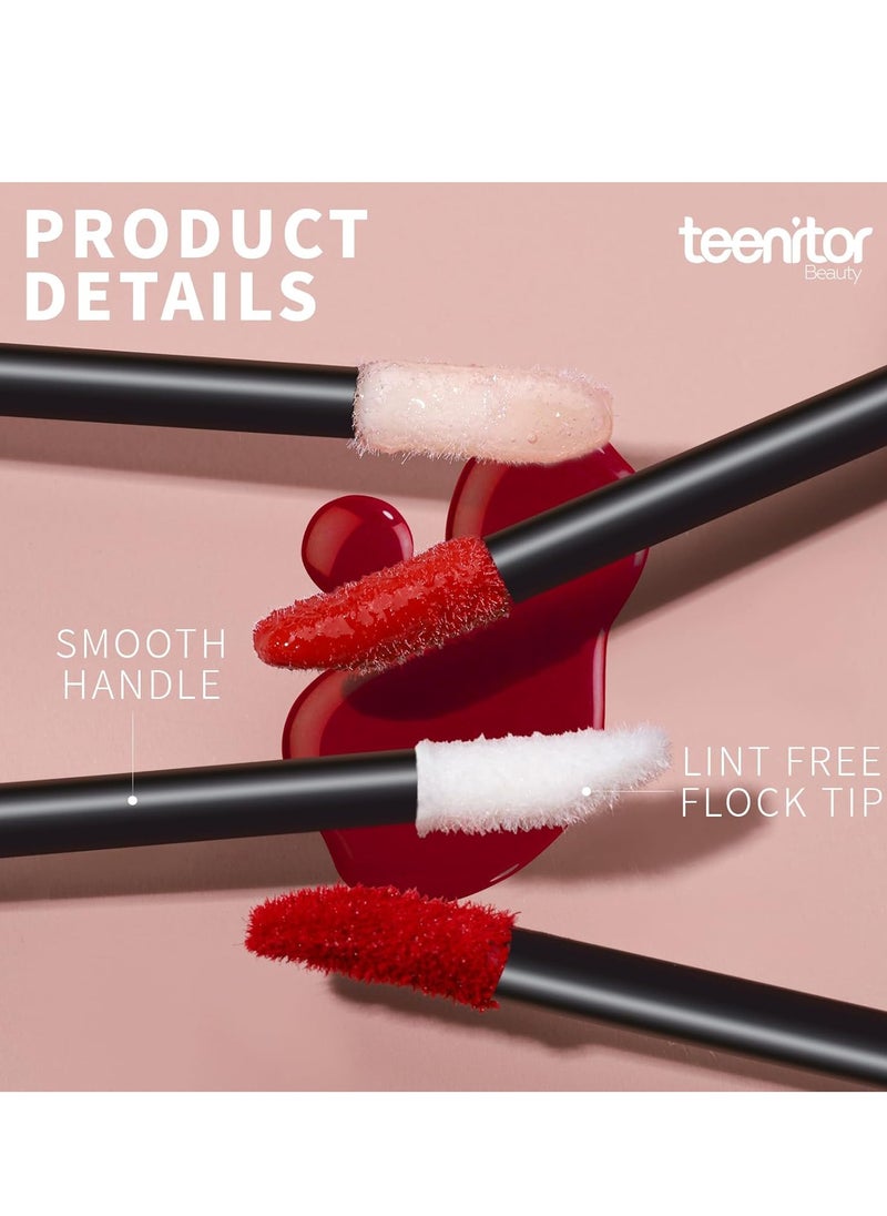 Teenitor Teenitor 600 Pcs Disposable Lip wands Lip Applicators Disposable, Lipstick Testers Wands Lint Free Applicators for Makeup Lip Brushes Wands Makeup Beauty Tool Black  - Image 3