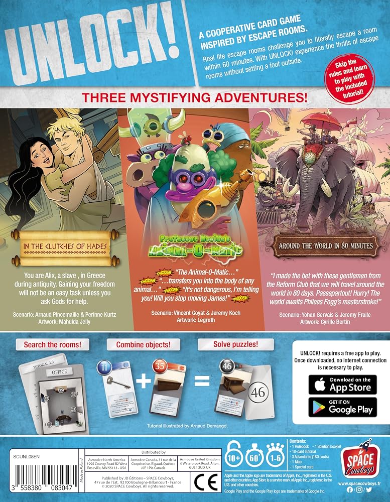 Asmodee Space Cowboys UNLOCK! Mythic Adventures Card Game Escape Room Games for Adults and Kids Mystery Games for Family Game Night Ages 10 and up 1-6 Players Average Playtime 1 Hour Made by - Image 3