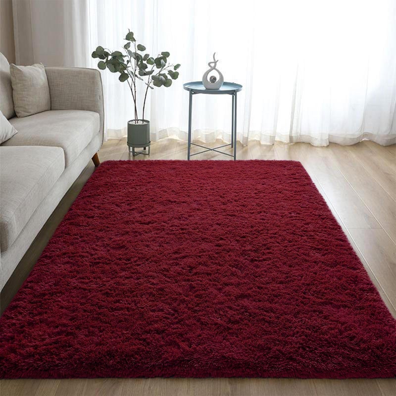 DweIke Fluffy Burgundy Red Rugs for Bedroom Living Room, 4x6 Feet Soft Plush Shaggy Wine Maroon Girls Boys Kids Rug, Non-Slip and Machine Washable Carpet for Dorm Nursery Classroom Decor - Image 5