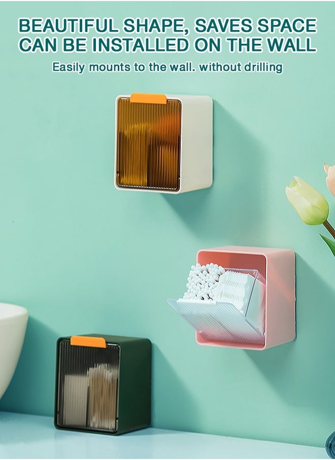 Portable Wall-Mounted Storage Box, Waterproof Cotton Swab Box，Space-Efficient Organizer with Secure Closure