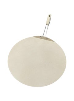 drobina Turkish granite tray with a long handle 40 cm cream  - Image 2
